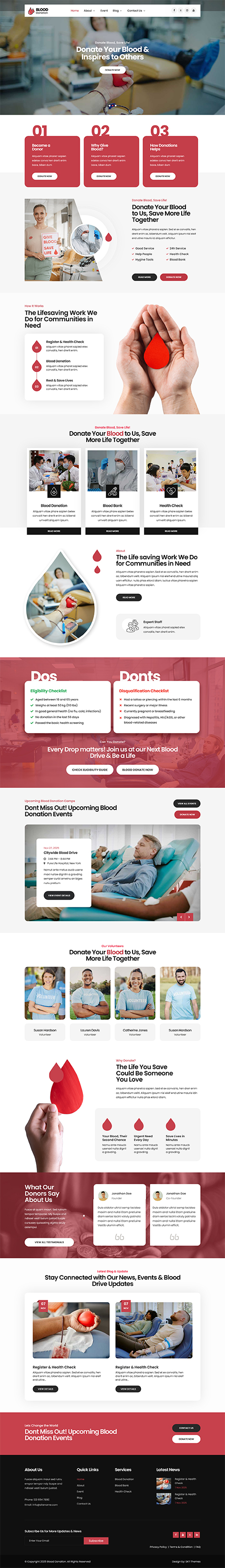 Best Blood Drive WordPress Theme for NGOs, Charities, and Blood Donation Campaigns